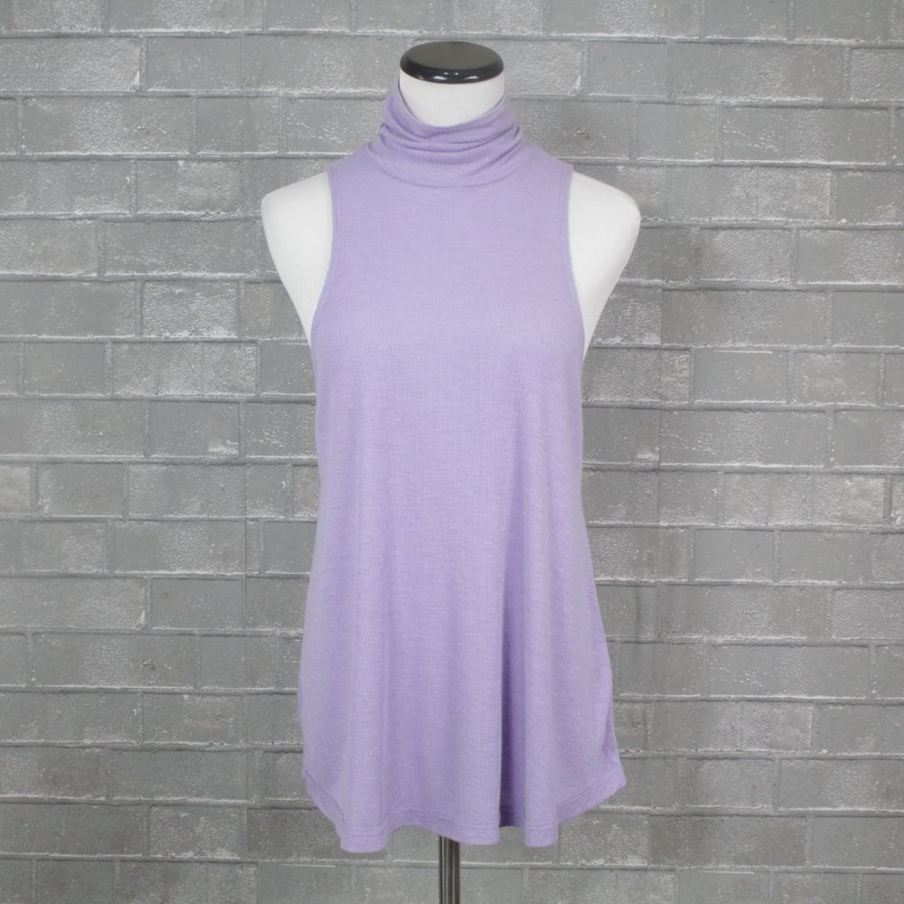 Free People Topanga Lilac Sleeveless Turtleneck Top S
